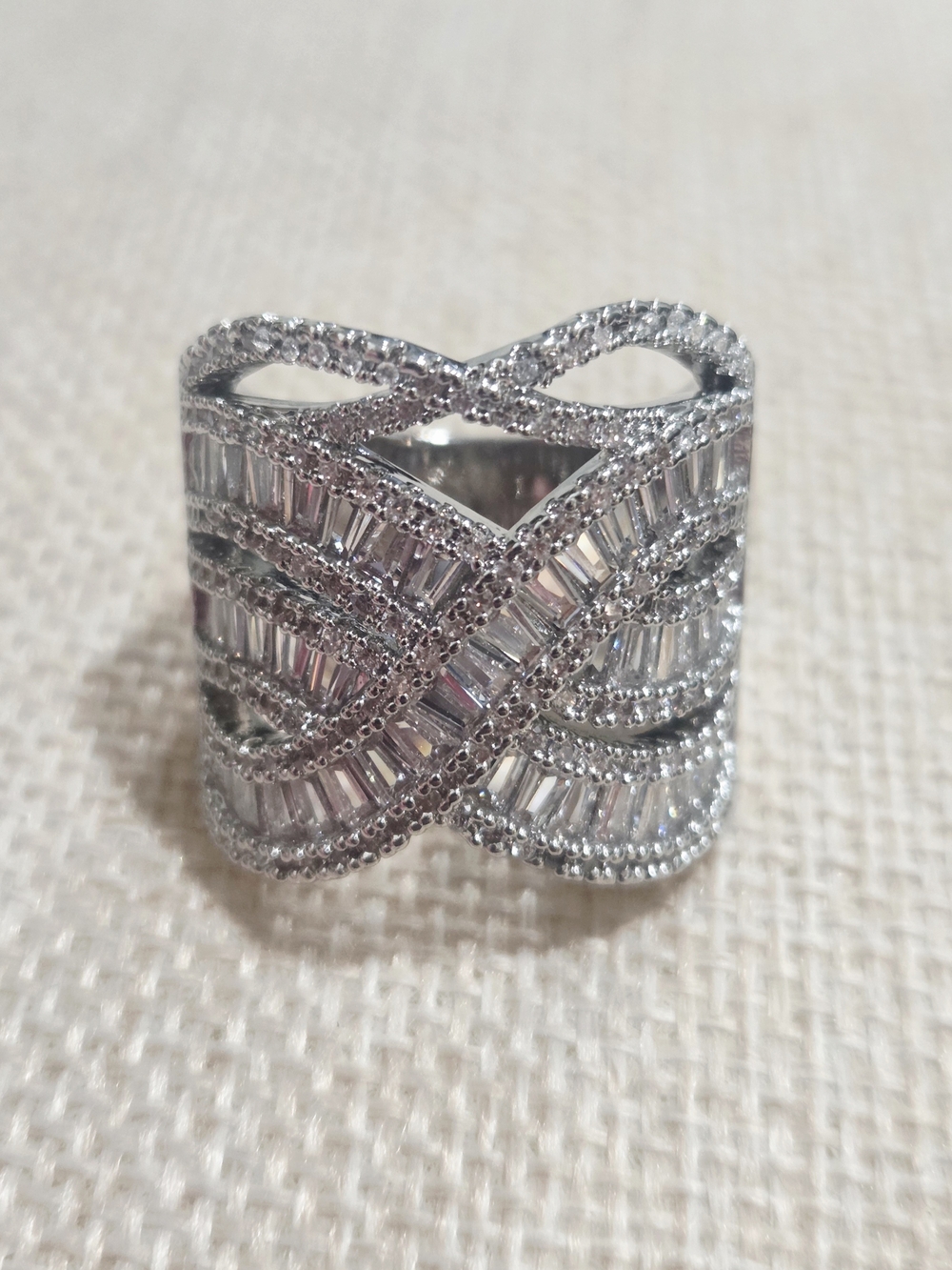 CZ Infinity Wide Band Ring - Women's Jewelry
